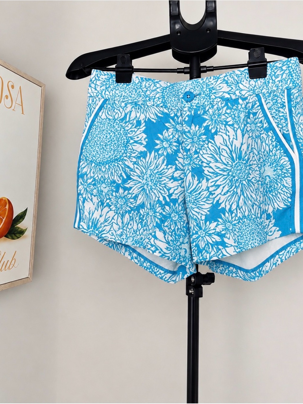 Lilly Pulitzer Blue Floral Athletic Shorts